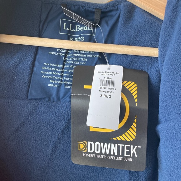 L.L. Bean Women's Bean's Down Hooded Jacket, Colorblock - Picture 3 of 5